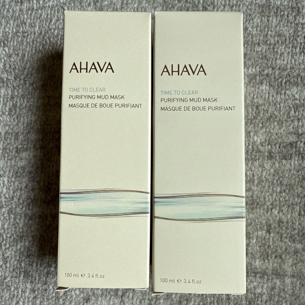 Ahava Time To Clean Purifying Mud Mask 3.4 fl oz Full Size Set Of 2 Exp 4/27
